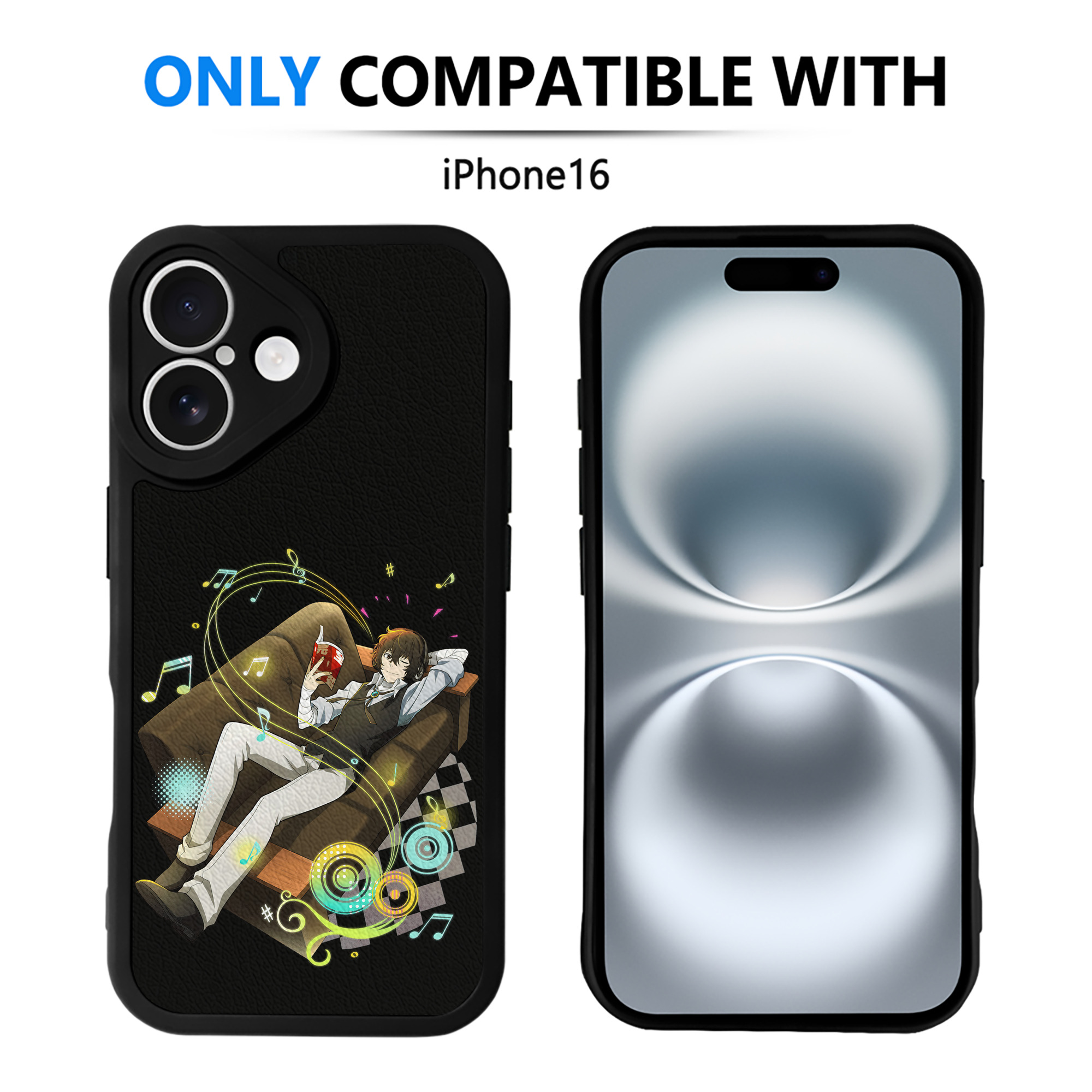 （画像用） 文豪ストレイドッグス Bungo Stray Dogs 【iPhone 16シリーズ対応】シリコンスマホケース（レザー調） 材質：シリコン